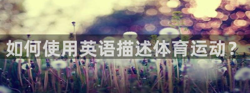 公海赌赌船官方正版app代理：如何使用英语描述体育运