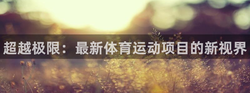 公海赌赌船官方集团官网：超越极限：最新体育运动项目的